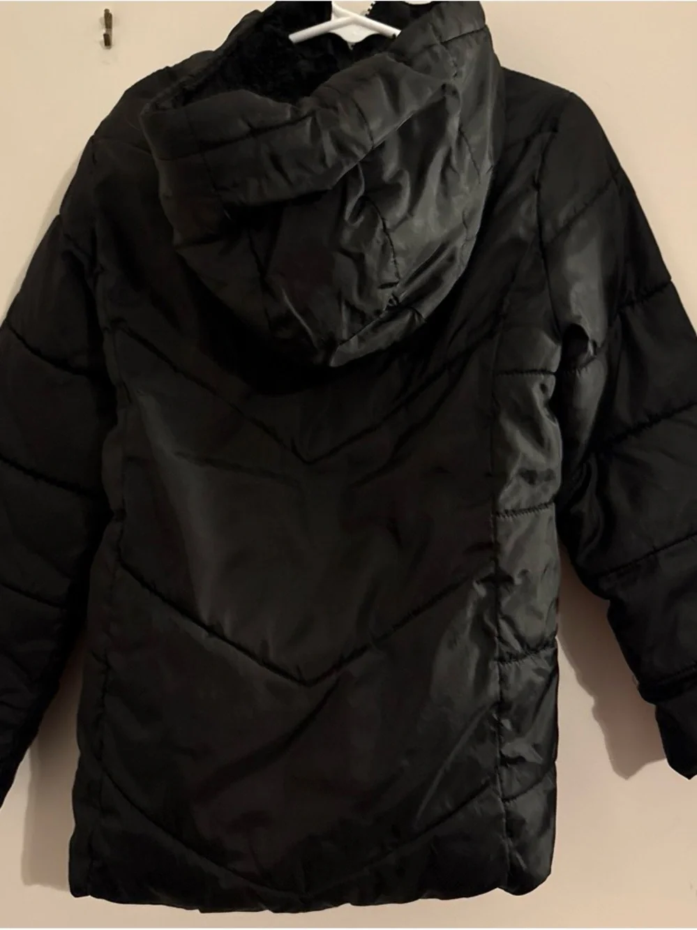 Swiss Tech Black Puffer Coat with Fleece Lining